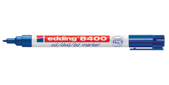 EDDING 8400 ΜΑΡΚΑΔΟΡΟΣ ΑΝΕΞΙΤΗΛΟΣ ΓΙΑ CD DVD ΣΤΡΟΓΓΥΛΗ ΜΥΤΗ ΜΠΛΕ 3