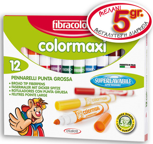 FIBRACOLOR COLORMAXI SUPERWASHABLE ΜΑΡΚΑΔΟΡΟΙ JUMBO 12 ΧΡΩΜΑΤΑ