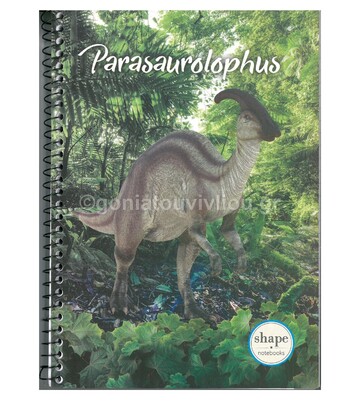 SHAPE ΤΕΤΡΑΔΙΟ ΣΠΙΡΑΛ 17x25cm 2Θ DINOS 60Φ