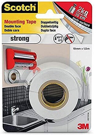 3M SCOTCH INDOOR ΤΑΙΝΙΑ ΔΙΠΛΗΣ ΟΨΗΣ MOUNTING TAPE 1,9cm x 1,5m ΕΩΣ 7kg 40011915B