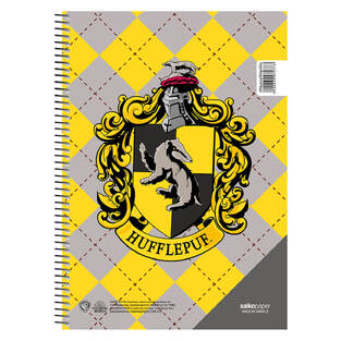 SALKO ΤΕΤΡΑΔΙΟ ΣΠΙΡΑΛ 17x25cm 4 ΘΕΜΑΤΩΝ 120φ 2023 HARRY POTTER SCHOOL PRIDE HUFFLEPUF BADGER ΚΙΤΡΙΝΟ 7274