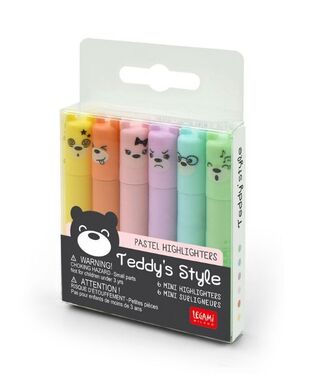 LEGAMI ΣΕΤ ΜΑΡΚΑΔΟΡΟΙ ΥΠΟΓΡΑΜΜΙΣΗΣ MINI PASTEL TEDDYS STYLE 6τεμ MH0004