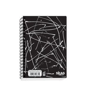 SKAG ΣΗΜΕΙΩΜΑΤΑΡΙΟ ΣΠΙΡΑΛ A6 10,5x14,8cm 60φ BLACK AND WHITE ΓΡΑΜΜΕΣ 296854