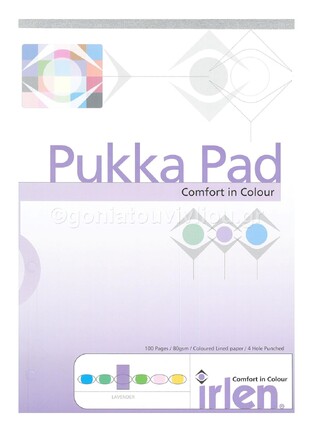 PUKKA PAD COMFORT IN COLOUR ΜΠΛΟΚ ΓΡΑΦΗΣ Α4 (21x29,7cm)  ΡΙΓΕ ΛΙΛΑ ΜΕ ΤΡΥΠΕΣ ΚΑΙ ΠΕΡΙΘΩΡΙΟ IRLREF50LAV