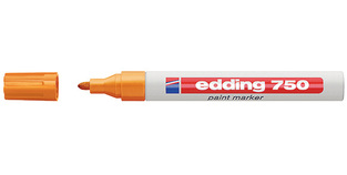 EDDING 750 ΜΑΡΚΑΔΟΡΟΣ ΑΝΕΞΙΤΗΛΟΣ ΛΑΔΙΟΥ PAINT MARKER 2MM ΠΟΡΤΟΚΑΛΙ 6