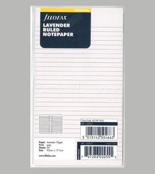 FILOFAX PERSONAL (9,5x17,1cm) ΑΝΤΑΛΛΑΚΤΙΚΟ LAVENDER RULED NOTEPAPER (ΜΩΒ ΡΙΓΕ ΦΥΛΛΑ ΣΗΜΕΙΩΣΕΩΝ) 133015