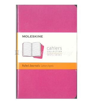 MOLESKINE ΣΗΜΕΙΩΜΑΤΑΡΙΟ POCKET (9x14cm) SOFT COVER KINETIC PINK RULED JOURNALS CAHIERS (ΣΕΤ ΤΩΝ ΤΡΙΩΝ) (ΡΙΓΕ)