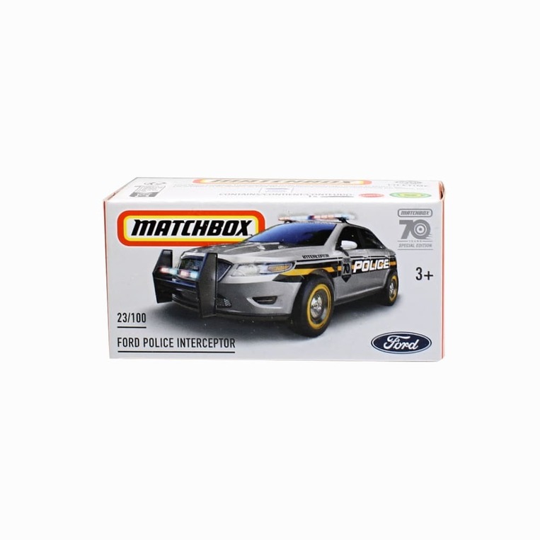 MATTEL MATCHBOX ΑΥΤΟΚΙΝΗΤΑΚΙ ΣΕ ΚΟΥΤΙ FORD POLICE INTERCEPTOR 23 / 100 DNK70