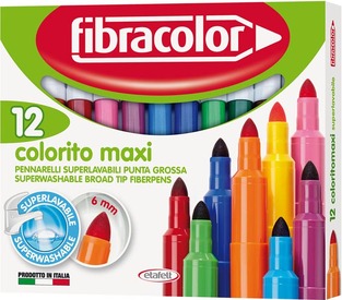 FIBRACOLOR COLORITO MAXI SUPERWASHABLE ΜΑΡΚΑΔΟΡΟΙ ΧΟΝΤΡΟΙ 6mm 12 ΧΡΩΜΑΤΑ