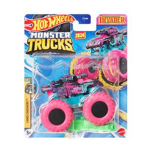 MATTEL HOT WHEELS MONSTER TRUCKS 2024 INVADER CAMO CRASHERS FYJ44