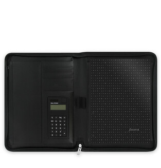 FILOFAX A4 METROPOL BLACK ZIPPED PORTFOLIO WITH CALCULATOR (ΜΕ ΚΟΜΠΙΟΥΤΕΡΑΚΙ) 0826930