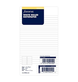FILOFAX PERSONAL (09,5x17,1cm) ΑΝΤΑΛΛΑΚΤΙΚΟ WHITE RULED NOTEPAPER (ΛΕΥΚΑ ΡΙΓΕ ΦΥΛΛΑ ΣΗΜΕΙΩΣΕΩΝ) 133008