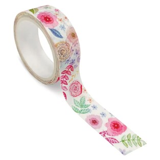 INTERDRUK (WASHI TAPE) GARDEN ΑΥΤΟΚΟΛΛΗΤΗ ΤΑΙΝΙΑ ΧΕΙΡΟΤΕΧΝΙΑΣ 5m ΑΣΠΡΗ ΜΕ ΡΟΖ ΛΟΥΛΟΥΔΙΑ 327871