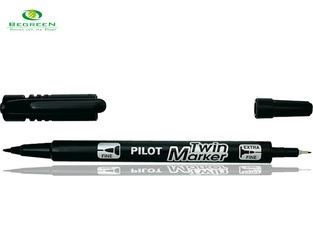 PILOT ΜΑΡΚΑΔΟΡΟΣ ΑΝΕΞΙΤΗΛΟΣ ΜΕ ΔΙΠΛΗ ΜΥΤΗ TWIN MARKER BEGREEN ΜΑΥΡΟΣ