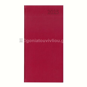 2025 ΗΜΕΡΟΛΟΓΙΟ ΑΤΖΕΝΤΑ LETTS ΕΒΔΟΜΑΔΙΑΙΟ 9x17cm VERONA SLIM RED 25081616