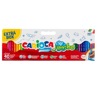 CARIOCA ΜΑΡΚΑΔΟΡΟΙ JUMBO SUPERWASHABLE 40 ΧΡΩΜΑΤΑ ΣΕ ΧΑΡΤΙΝΗ ΘΗΚΗ 41258