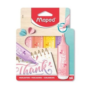 MAPED ΣΕΤ ΜΑΡΚΑΔΟΡΟΙ ΥΠΟΓΡΑΜΜΙΣΗΣ FLEX PASTEL LETTERING 4 ΤΕΜΑΧΙΩΝ 740308 (ΡΟΖ, ΠΟΡΤΟΚΑΛΙ, ΚΙΤΡΙΝΟ, ΛΙΛΑ)