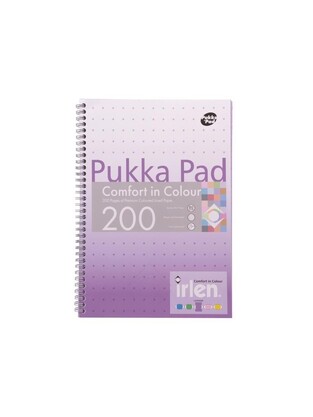 PUKKA PAD COMFORT IN COLOUR ΤΕΤΡΑΔΙΟ ΣΠΙΡΑΛ A4 (21x29.7cm) ΠΕΡΦΟΡΕ ΜΕ 100 ΧΡΩΜΑΤΙΣΤΑ ΦΥΛΛΑ ΜΩΒ IRLJOTA4LAV