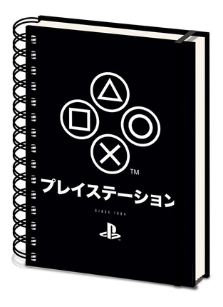 PYRAMID INTERNATIONAL PLAY STATION ΣΗΜΕΙΩΜΑΤΑΡΙΟ ΜΕ ΛΑΣΤΙΧΟ ΣΠΙΡΑΛ ΡΙΓΕ ΜΕ ΓΡΑΜΜΕΣ 14,8x20,9cm 80φ SR73350