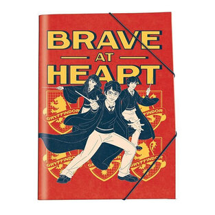 GRAFFITI HARRY POTTER ΦΑΚΕΛΟΣ ΝΤΟΣΙΕ ΜΕ ΛΑΣΤΙΧΟ 25x35cm GRYFFINDOR RED BRAVE AT HEART 23410