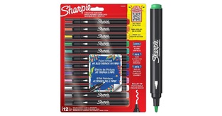 SHARPIE CREATIVE ACRYLIC MARKERS ΜΑΡΚΑΔΟΡΟΙ ΑΚΡΥΛΙΚΟΙ ΜΕ ΣΤΡΟΓΓΥΛΗ ΜΥΤΗ 12 ΧΡΩΜΑΤΑ