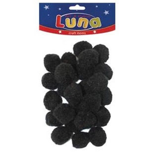 LUNA ΣΕΤ POM PONS (ΠΟΜ ΠΟΝΣ) 25MM ΜΑΥΡΟ 25TMX 0620402