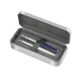 PARKER ΣΕΤ 2 ΔΥΟ ΣΤΥΛΟ JOTTER ORIGINAL BP ΣΕ ΜΕΤΑΛΛΙΚΟ ΚΟΥΤΙ BLUE WHITE