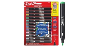 SHARPIE CREATIVE ACRYLIC MARKERS ΜΑΡΚΑΔΟΡΟΙ ΑΚΡΥΛΙΚΟΙ ΜΕ ΣΤΡΟΓΓΥΛΗ ΜΥΤΗ 12 ΧΡΩΜΑΤΑ