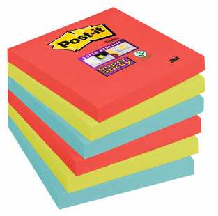 3M POST IT ΑΥΤΟΚΟΛΛΗΤΑ ΧΑΡΤΑΚΙΑ 654 JP EU SUPER STICKY 7,6x7,6cm 90φ ΚΟΡΑΛΙ ΦΩΣΦΟΡΙΖΕ