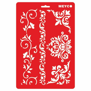 MEYCO ΣΤΕΝΣΙΛ ΜΕ ΣΧΕΔΙΑ FLORAL 21x29,7cm