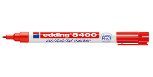 EDDING 8400 ΜΑΡΚΑΔΟΡΟΣ ΑΝΕΞΙΤΗΛΟΣ ΓΙΑ CD DVD ΣΤΡΟΓΓΥΛΗ ΜΥΤΗ ΚΟΚΚΙΝΟ 2