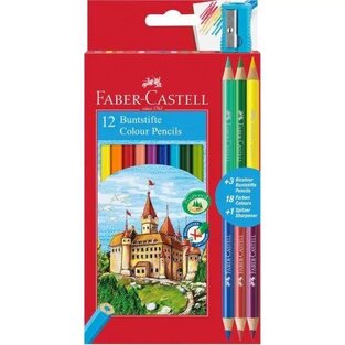 FABER CASTELL ΣΕΤ ΞΥΛΟΜΠΟΓΙΕΣ KNIGHTS 12 ΧΡΩΜΑΤΑ + 3 ΞΥΛΟΜΠΟΓΙΕΣ ΔΙΠΛΕΣ + ΞΥΣΤΡΑ 110312