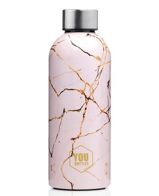 YOU BOTTLES ΜΠΟΥΚΑΛΙ ΘΕΡΜΟΣ ΑΝΟΞΕΙΔΩΤΟ 500ml PINK MARBLE ΡΟΖ ΟΨΗ ΜΑΡΜΑΡΟΥ YB5034