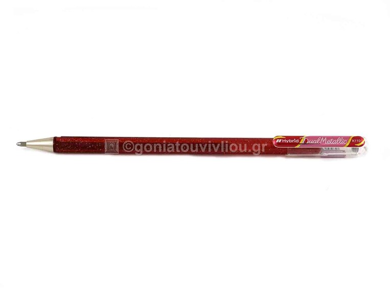 PENTEL ΣΤΥΛΟ GEL DUAL METALLIC GLITTER (ΓΚΛΙΤΕΡ) ΡΟΖ ΜΕ ΚΟΚΚΙΝΟ K110DP