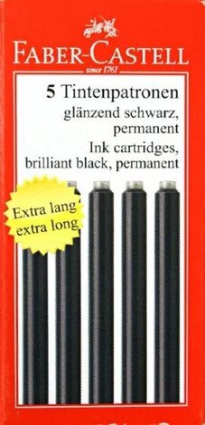 FABER CASTELL ΑΝΤΑΛΛΑΚΤΙΚΑ ΜΕΛΑΝΙΑ ΠΕΝΑΣ ΜΕΓΑΛΑ ΜΑΥΡΑ 5ΤΜΧ 185525