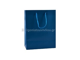 ΤΣΑΝΤΑ ΣΑΚΟΥΛΑ ΔΩΡΟΥ ΜΟΝΟΧΡΩΜΗ MEDIUM 18x23cm ECDMAT ΜΠΛΕ ΣΚΟΥΡΟ