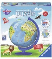 RAVENSBURGER 3D (ΤΡΙΣΔΙΑΣΤΑΤΟ) ΠΑΖΛ 180 ΤΕΜΑΧΙΩΝ ΥΔΡΟΓΕΙΟΣ ΓΙΑ ΠΑΙΔΙΑ (ΜΕ ΠΕΡΙΣΤΡΕΦΟΜΕΝΗ ΒΑΣΗ ΣΤΗΡΙΞΗΣ) 123421