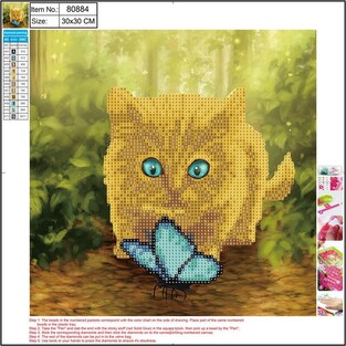 CENTRUM DIAMOND PAINTING KIT 5D (ΧΑΝΤΡΕΣ) 30x30cm ΓΑΤΑ 80884