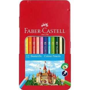 FABER CASTELL ΞΥΛΟΜΠΟΓΙΕΣ 12 ΧΡΩΜΑΤΑ ΣΕ ΜΕΤΑΛΛΙΚΗ ΚΑΣΕΤΙΝΑ 115801