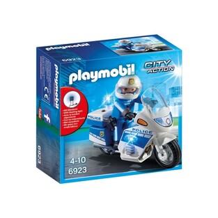 PLAYMOBIL CITY ACTION ΑΣΤΥΝΟΜΙΚΗ ΜΟΤΟΣΙΚΛΕΤΑ ΜΕ ΦΑΡΟ ΠΟΥ ΑΝΑΒΟΣΒΗΝΕΙ 6923