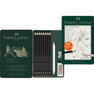 FABER CASTELL ΣΕΤ ΜΟΛΥΒΙΑ ΣΧΕΔΙΟΥ PITT GRAPHITE MAT 115220