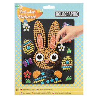 MOXY ΚΑΤΑΣΚΕΥΗ ΜΕ ΑΥΤΟΚΟΛΛΗΤΑ HOLOGRAPHIC DOT 28x18cm ΠΑΣΧΑΛΙΝΟ ΚΟΥΝΕΛΑΚΙ