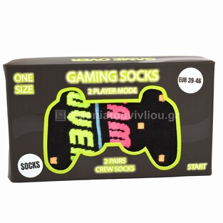 BOXT SOCKS UNISEX ΚΑΛΤΣΕΣ No 39-44 GAMING SOCKS (2 PAIRS) 9501003