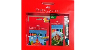 FABER CASTELL ΣΧΟΛΙΚΟ ΣΕΤ (ΠΕΡΙΛΑΜΒΑΝΕΙ ΜΠΛΟΚ ΖΩΓΡΑΦΙΚΗΣ, ΜΑΡΚΑΔΟΡΟΥΣ, ΞΥΛΟΜΠΟΓΙΕΣ, ΣΕΤ ΜΟΛΥΒΙΑ, ΓΟΜΑ ΚΑΙ ΞΥΣΤΡΑ) ΡΟΖ