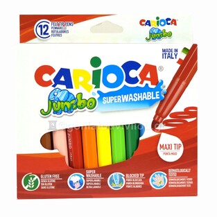 CARIOCA ΜΑΡΚΑΔΟΡΟΙ JUMBO SUPERWASHABLE 12 ΧΡΩΜΑΤΑ 40569