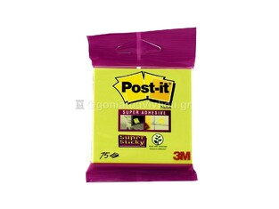 3M POST IT ΑΥΤΟΚΟΛΛΗΤΑ ΧΑΡΤΑΚΙΑ 6820 SUPER STICKY 7,6x7,6cm ΛΑΧΑΝΙ 75φ