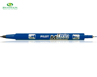 PILOT ΜΑΡΚΑΔΟΡΟΣ ΑΝΕΞΙΤΗΛΟΣ ΜΕ ΔΙΠΛΗ ΜΥΤΗ TWIN MARKER BEGREEN ΜΠΛΕ