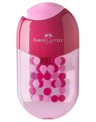 FABER CASTELL ΓΟΜΑ ΞΥΣΤΡΑ APPLE DOUBLE HOLE ΜΟΤΙΒΟ ΚΥΚΛΑΚΙΑ ΡΟΖ ΦΟΥΞΙΑ 183517