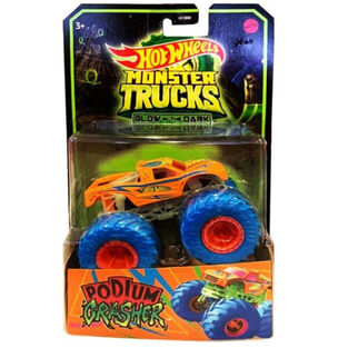 MATTEL HOT WHEELS MONSTER TRUCKS GLOW IN THE DARK HCB50 PODIUM CRUSHER ΠΟΡΤΟΚΑΛΙ