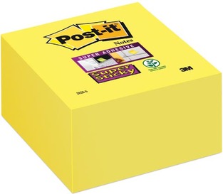 3M POST IT ΑΥΤΟΚΟΛΛΗΤΑ ΧΑΡΤΑΚΙΑ ΚΥΒΟΣ 2028 S ΚΙΤΡΙΝΟΣ SUPER STICKY 7,6x7,6 350φ